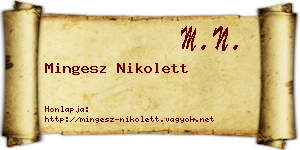 Mingesz Nikolett névjegykártya