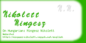 nikolett mingesz business card